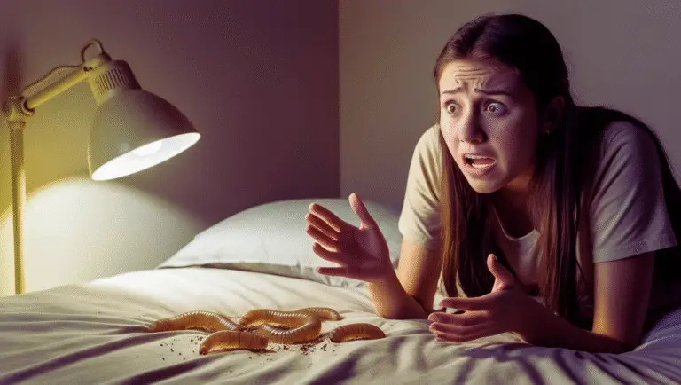 proglottids tapeworm on the bed