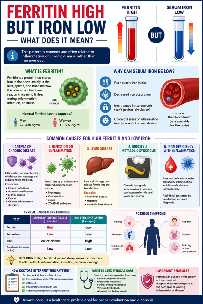 High Ferritin with low Iron l